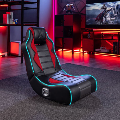 Flash LED 2.0 Audio Gaming Chair, Red