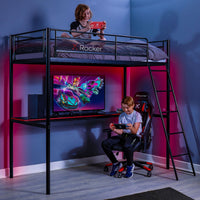HQ Gaming Loft Bunk Bed with Battlestation