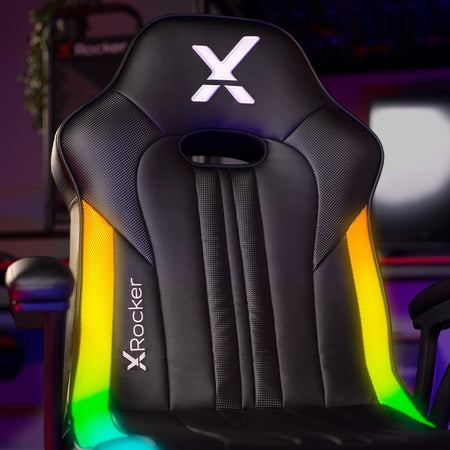 Silla para juegos Torque RGB 2.1 con Bluetooth, subwoofer y vibración, color negro/RGB