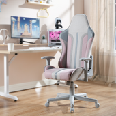 Mysa Office Gaming Chair, Pink, Gray Base - X Rocker