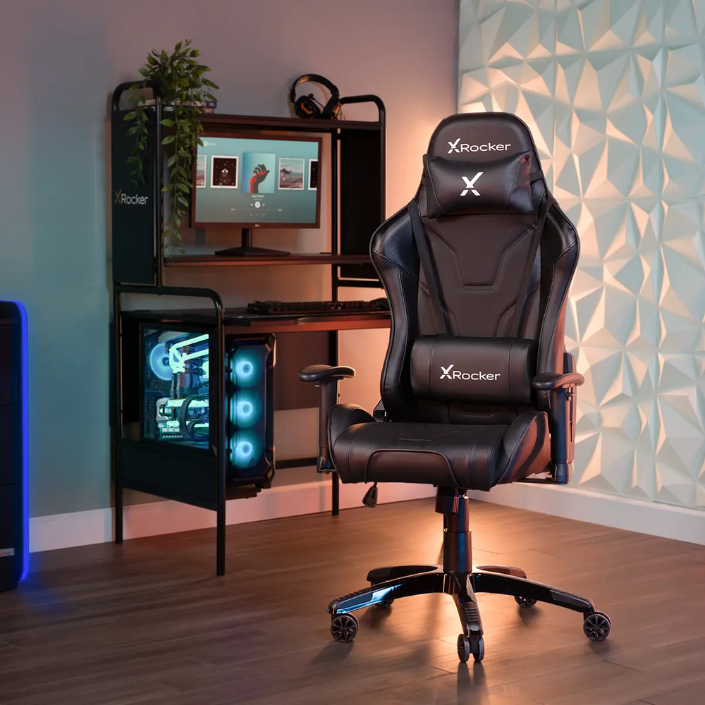 Agility PC Office Gaming Chair, Black/Carbon Fiber