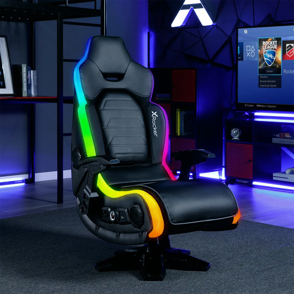 Evo Elite 4.1 RGB Gaming Chair with Built-in Audio Surround Sound System, RGB/Black