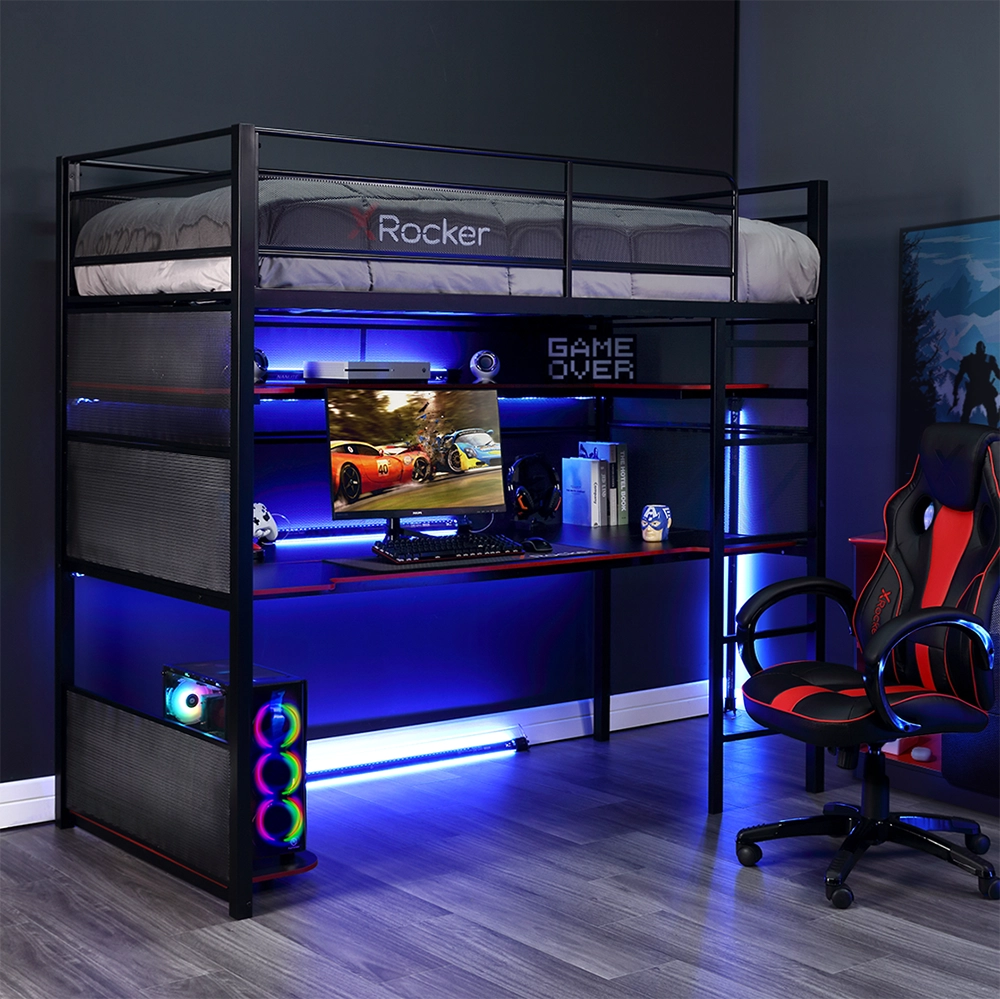 BattleBunk Gaming Bunk Bed with Desk, Black