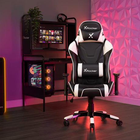 Agility PC Office Gaming Chair, Black/White