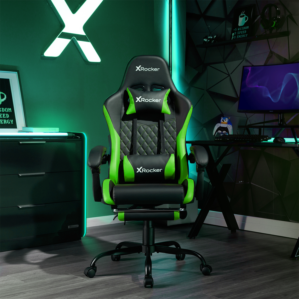 Apex PC Gaming Chair, Green - X Rocker