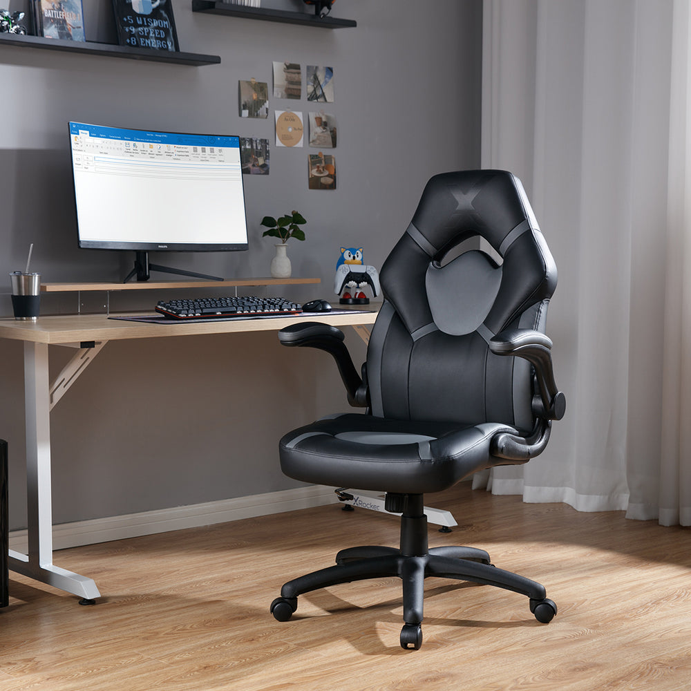 Venom PC Office Gaming Chair, Grey/Black - X Rocker