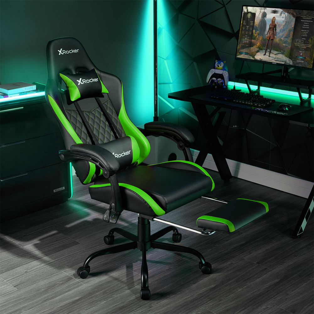 Apex PC Gaming Chair, Green - X Rocker