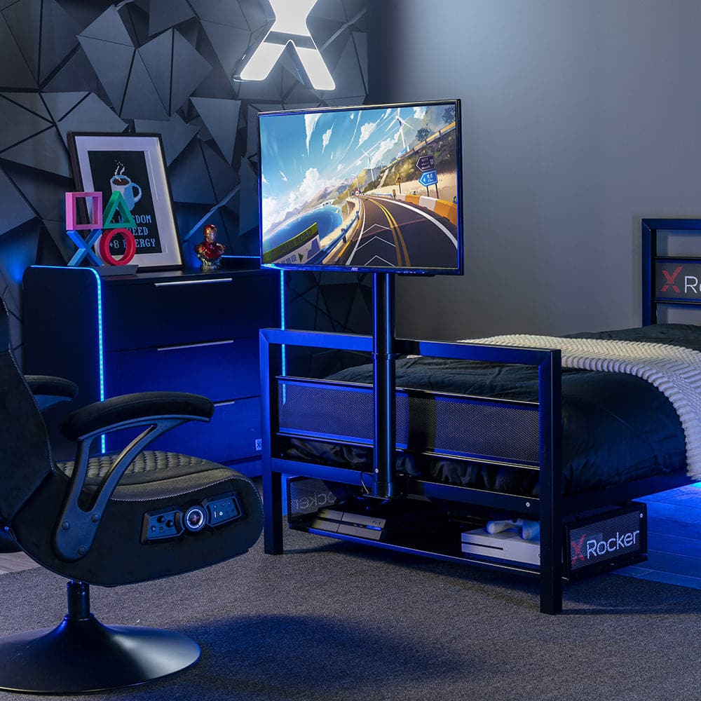 Basecamp Gaming Bed with TV Mount, Black, Twin