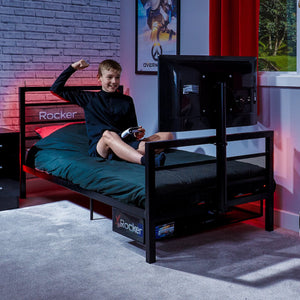 Basecamp Gaming Bed with TV Mount, Black, Twin