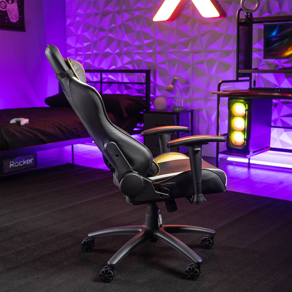 Agility Jr. eSports PC Gaming Chair, Black/Gold