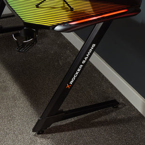 Jaguar LED Gaming Desk, Carbon Black