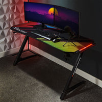 Jaguar LED Gaming Desk, Carbon Black
